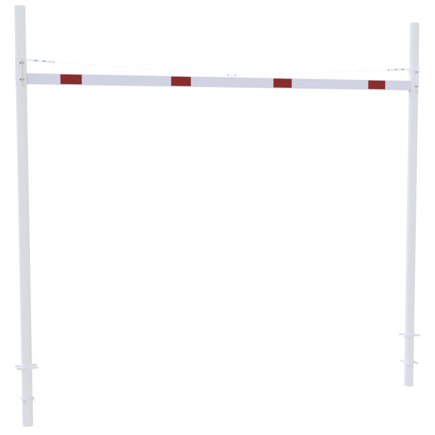 Height restriction barrier | with 2 square posts | cross tube length: 4000 mm | for casting in concrete | without barrier of aluminium tube
